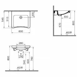 VitrA Conforma Waschtisch 60 X 54,5/51 Cm Ohne Hahnloch, Mit Überlauf