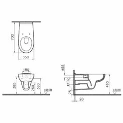 VitrA Conforma Wand-WC VitrA Flush 2.0, Tiefspüler Ohne Spülrand -Vitra hersteller vitra badkeramik conforma wc wand 3000398