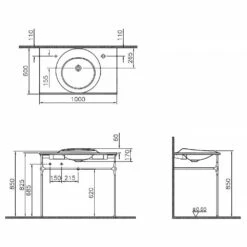VitrA Istanbul Waschtisch Mit Metallrack, Hahnloch Links Und Loch Rechts