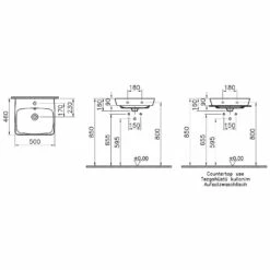 VitrA Metropole Aufsatzwaschtisch 50 X 46 Cm Ohne Überlauf, Geschliffen