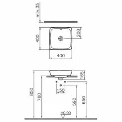 VitrA Metropole Aufsatzwaschtisch 39,5 X 40 Cm Mit Überlauf, Geschliffen 4 VitrA Metropole Aufsatzwaschtisch 39,5 X 40 Cm Mit Überlauf, Geschliffen -Vitra hersteller vitra badkeramik metropole waschtische aufsatzwaschtisch 3000332