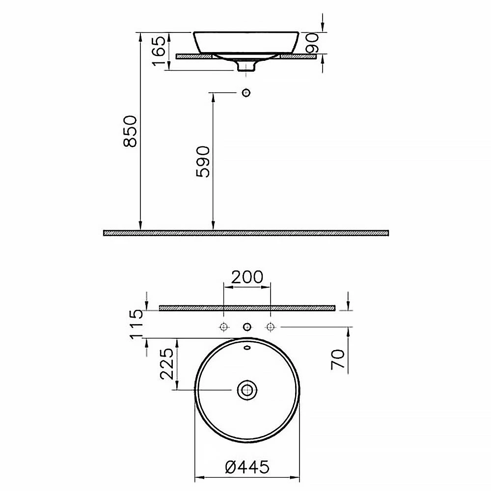 VitrA Metropole Aufsatzwaschtisch rund Ø 44,5 cm mit Überlauf, geschliffen VitrA Metropole Aufsatzwaschtisch Rund Ø 44,5 Cm Mit Überlauf, Geschliffen -Vitra hersteller vitra badkeramik metropole waschtische aufsatzwaschtisch 3000443
