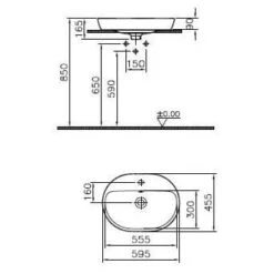 VitrA Metropole Aufsatzwaschtisch Oval 59,5 X 45,5 Cm Mit Überlauf, Geschliffen -Vitra hersteller vitra badkeramik metropole waschtische aufsatzwaschtisch 3000482