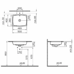 VitrA Metropole Unterbauwaschtisch 50 X 40 Mit Überlauf