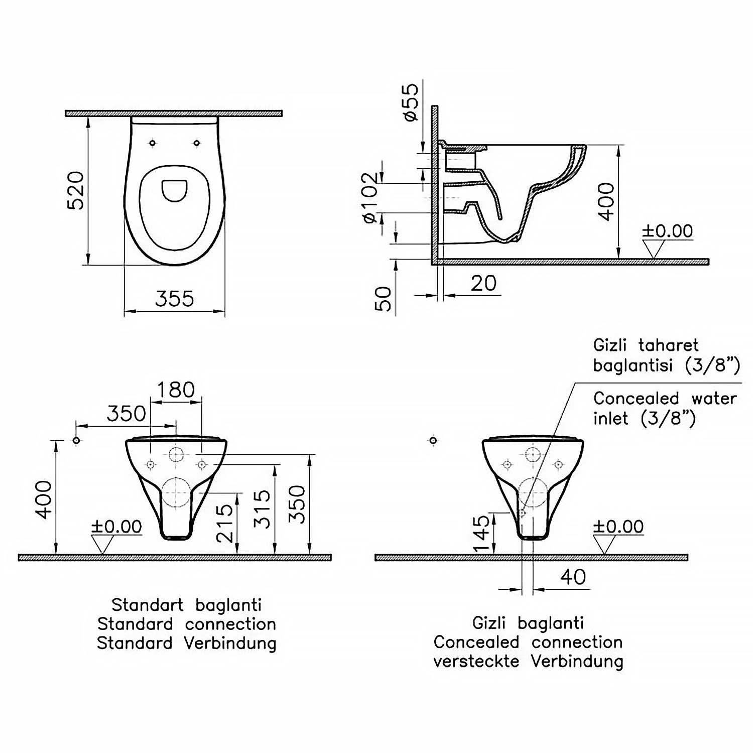 VitrA S20 Wand-WC VitrA Flush 2.0, Tiefspüler ohne Spülrand, mit Bidetfunkion VitrA S20 Wand-WC VitrA Flush 2.0, Tiefspüler Ohne Spülrand, Mit Bidetfunkion -Vitra hersteller vitra badkeramik s20 wc wand 3000782