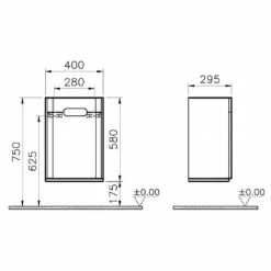 Vitra Sento Halbhochschrank 40 X 29,5 X 58 Cm Mit Türanschlag Rechts -Vitra hersteller vitra badkeramik sento badmoebel halbhochschrank 3000662