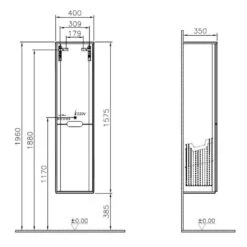 Vitra Sento Hochschrank 40 X 35 X 157,5 Cm Mit Türanschlag Links, Mit Wäscheklappe 4 Vitra Sento Hochschrank 40 X 35 X 157,5 Cm Mit Türanschlag Links, Mit Wäscheklappe -Vitra hersteller vitra badkeramik sento badmoebel hochschrank 4006919