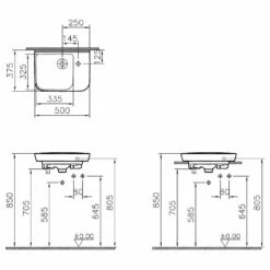 VitrA Sento Aufsatz-Handwaschbecken 50 X 37,5 Cm -Vitra hersteller vitra badkeramik sento waschtische aufsatz 3000488