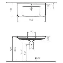 VitrA Sento Waschtisch Unterbaufähig 98 X 48,5 Cm -Vitra hersteller vitra badkeramik sento waschtische unterbaufaehig 3000494