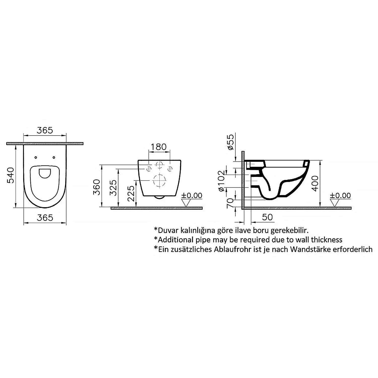VitrA Sento Wand-WC Tiefspüler mit Spülrand VitrA Sento Wand-WC Tiefspüler Mit Spülrand -Vitra hersteller vitra badkeramik sento wc wand 3000191