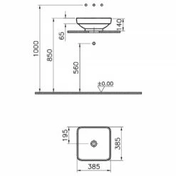VitrA Water Jewels Aufsatzschale Ein-/ Unterbauwaschtisch 38,5 X 38,5 Cm
