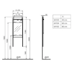 VitrA Equal Spiegel Mit Beleuchtung 60,3 X 94,5 Cm -Vitra hersteller vitra equal badmoebel spiegel mit 2956333