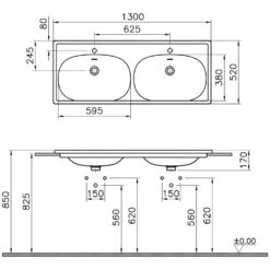 VitrA Equal Doppelmöbelwaschtisch -Vitra hersteller vitra equal waschbecken waschtische doppelmoebelwaschtisch 2947612