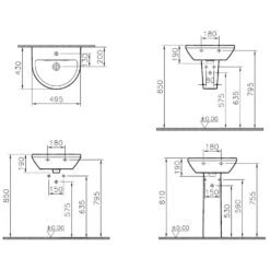 VitrA Integra Waschtisch 49,5 Cm, Mit Überlaufloch, 1 Hahnloch Mittig -Vitra hersteller vitra integra waschtisch 49 5 2841640