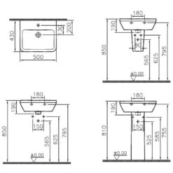 VitrA Integra Waschtisch 50 Cm, Mit Überlaufloch, 1 Hahnloch Mittig -Vitra hersteller vitra integra waschtisch 50 cm 2841679