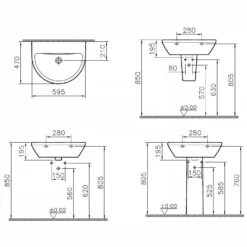 VitrA Integra Waschtisch 59,5 Cm, Mit Überlaufloch, Ohne Hahnloch