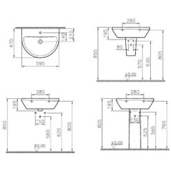 VitrA Integra Waschtisch 59,5 Cm, Mit Überlaufloch, 1 Hahnloch Mittig -Vitra hersteller vitra integra waschtisch 59 cm 2841652