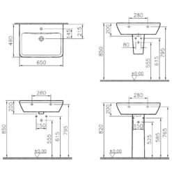 VitrA Integra Waschtisch 64,5 Cm, Mit Überlaufloch, 1 Hahnloch Mittig -Vitra hersteller vitra integra waschtisch 64 5 2841706