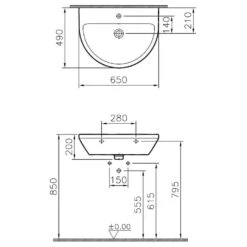 VitrA Integra Waschtisch 65 Cm, Mit Überlaufloch, 1 Hahnloch Mittig -Vitra hersteller vitra integra waschtisch 65 cm 2841625