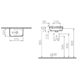 VitrA Integra Waschtisch Compact 37 Cm, Mit Überlaufloch, Mit 1 Hahnloch -Vitra hersteller vitra integra waschtisch compact 37 3379322