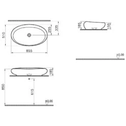 VitrA Istanbul Aufsatzschale 85,5 X 51 Cm