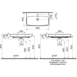 VitrA Metropole Aufsatzwaschtisch 80 X 46 Cm Mit Überlauf, Geschliffen 4 VitrA Metropole Aufsatzwaschtisch 80 X 46 Cm Mit Überlauf, Geschliffen -Vitra hersteller vitra metropole waschtische aufsatzwaschtisch 80 1306611
