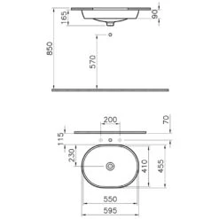 VitrA Metropole Unterbauwaschtisch Oval 59,5 X 45,5 Cm Ohne Überlauf
