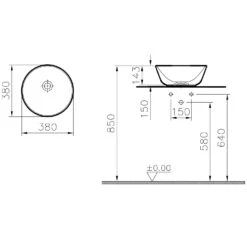VitrA Options Aufsatzschale Geo 38 X 38 Cm, Ohne Überlaufloch