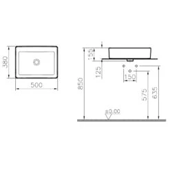VitrA Options Aufsatzschale Nuo 50 X 38 Cm, Mit Überlaufloch