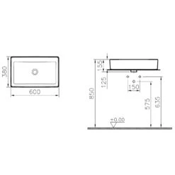 VitrA Options Aufsatzschale Nuo 60 X 38 Cm, Mit Überlaufloch