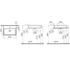 VitrA Options Nuo Aufsatzwaschtisch 60 Cm Ohne Überlaufloch, Geschliffen