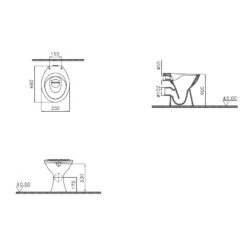 VitrA Options Norm Stand-WC SpinFlush 35,5 X 46 Cm