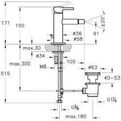 VitrA Origin Einhebel-Bidetmischer Mit Ablaufgarnitur