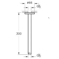VitrA Origin Deckenarm Für Duschkopf, Ausladung 30 Cm