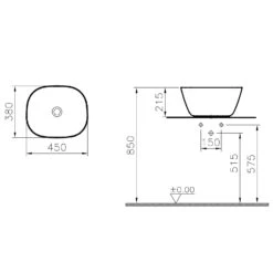 VitrA Plural Aufsatzschale Hoch, Sanitärkeramik CERAFINE