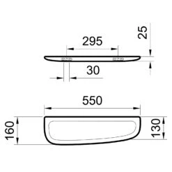 VitrA Plural Ablage, Asymmetrisch Links