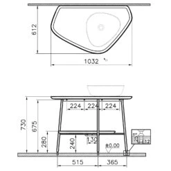 VitrA Plural Konsole Wandgebunden 1 Ausschnitt Rechts