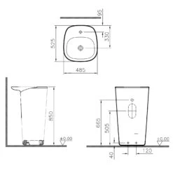 VitrA Plural Monoblock Waschtisch Bodenstehend Mit Überlaufloch -Vitra hersteller vitra plural waschtische monoblock bodenstehend 2971192