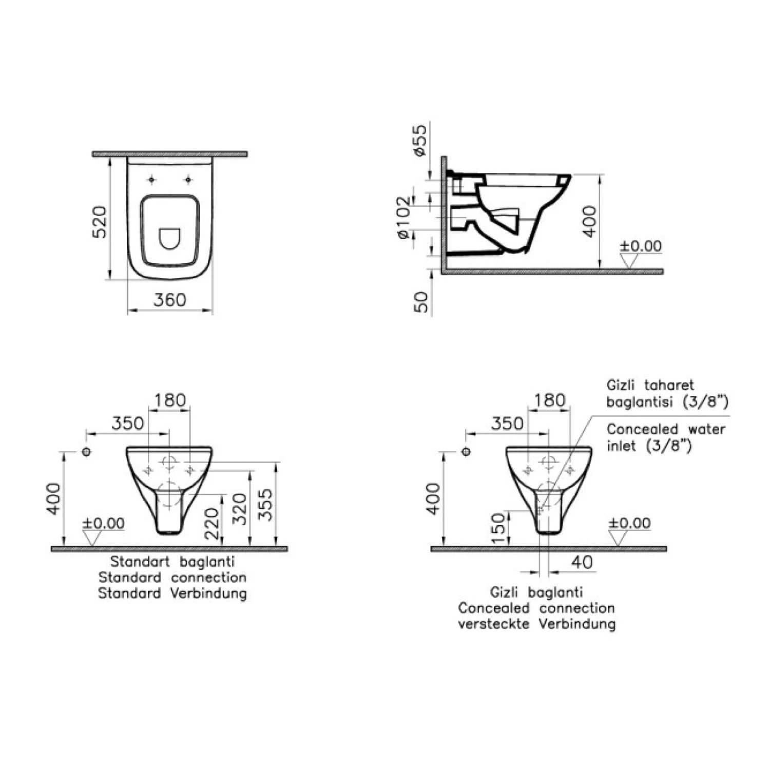 VitrA S20 Wand-WC Flachspüler mit Spülrand VitrA S20 Wand-WC Flachspüler Mit Spülrand -Vitra hersteller vitra s20 wc wand flachspueler 2839423