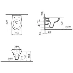 VitrA S20 Wand-WC VitrA Flush 2.0, Tiefspüler Ohne Spülrand -Vitra hersteller vitra s20 wc wand tiefspueler 1183434