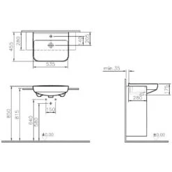 VitrA Sento Halbeinbauwaschtisch 53,5 X 45,5 Cm