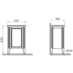 VitrA Valarte Halbhochschrank 53,5 X 83 Cm, Mit 1 Tür, Anschlag Links