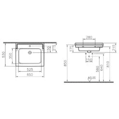 VitrA Valarte Möbelwaschtisch 65 Cm
