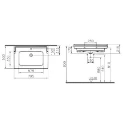 VitrA Valarte Möbelwaschtisch 80 Cm