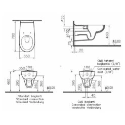 VitrA Conforma Wand-WC VitrA Flush 2.0, Tiefspüler Ohne Spülrand, Mit Bidetfunktion -Vitra hersteller vitra wc wand flush 2 2957269