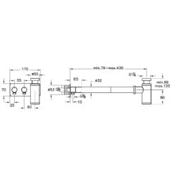 VitrA Design Siphon, 2 Eckventile Links