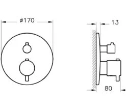 VitrA Origin Wannenfüll- Und Brausethermostat, Unterputz