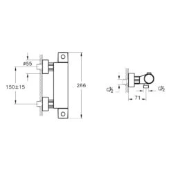 VitrA Root Round Thermostat-Brausearmatur AquaHeat Für Aufputz