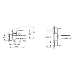 VitrA Root Round Einhebel-Wannenfüll- Und Brausearmatur Für Aufputz