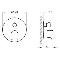 VitrA Root Round Thermostat-Wannenfüll- Und Brausearmatur Für Unterputz